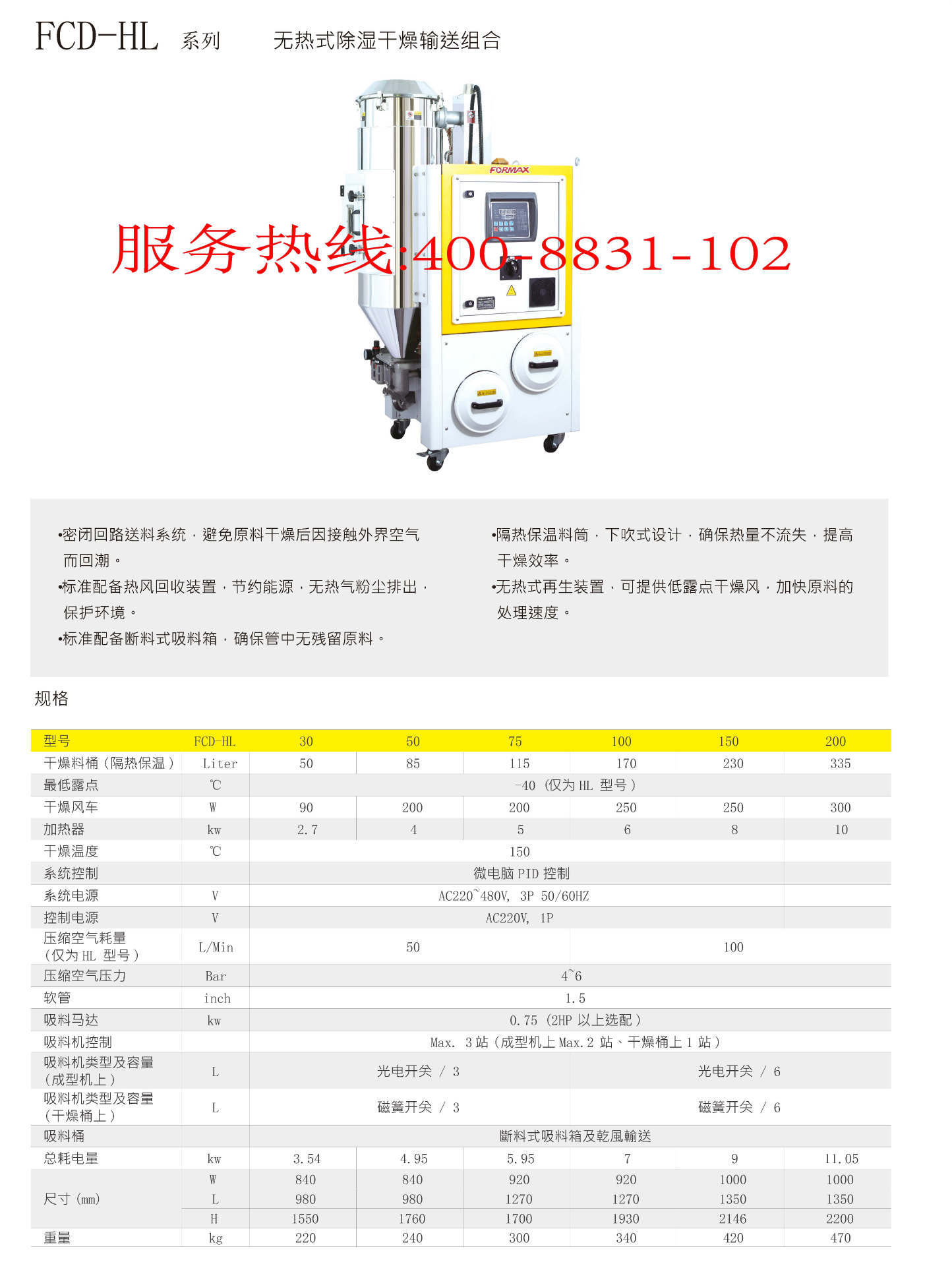 无热式除湿干燥机